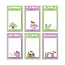 Load image into Gallery viewer, Monolike Grid Olly Molly, Coloring Sticky-it - 6p Set Self-Adhesive Memo Pad 50 Sheets