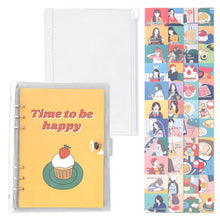 Load image into Gallery viewer, Monolike A5 FALL IN NEWTRO Ver.2 Diary Set, Time to be happy - Academic Planner Weekly & Monthly Planner with PVC Cover, Zipper bag, Sticker