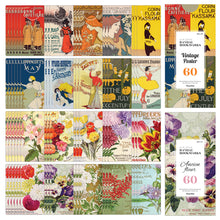 Load image into Gallery viewer, Monolike Bandal Bookmarks Vintage Poster + Ancien Fleur, 120 Pieces