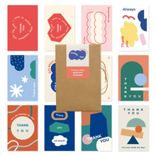 Load image into Gallery viewer, Monolike Thank you, Objet Single card - mix 12 pack, greeting card, 3.9x5.8"