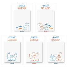 Load image into Gallery viewer, Monolike Olly Molly Drawing Tracing Sticky it - 5p Set, Self-Adhesive Memo Pad 30 Sheets, 5.5x7cm