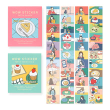 Load image into Gallery viewer, Monolike Wow Sticker Fall in newtro ver.1 + ver.2 Set - Mini Size Cute Stickers, Square Stickers