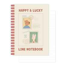 Load image into Gallery viewer, Monolike Happy and Lucky A5 Line Spiral Notebook, Post - Hardcover 5.83 x 8.27inch 128 Page