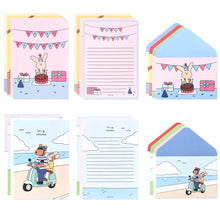 Load image into Gallery viewer, Monolike Happy and Lucky Letter Paper and Envelopes Set - 8Type, 32 Letter Paper + 16 Envelopes