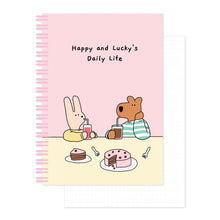 Load image into Gallery viewer, Monolike Happy and Lucky Grid Spiral Notebook, Dessert - Hardcover 5.83 x 8.27inch 128 Page