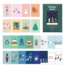 Load image into Gallery viewer, Monolike Winter Story Single card - mix 24 pack, lovely 24 Single card