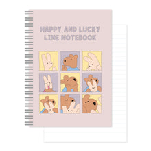 Load image into Gallery viewer, Monolike Happy and Lucky A5 Line Spiral Notebook, Photo booth - Hardcover 5.83 x 8.27inch 128 Page