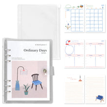 Load image into Gallery viewer, Monolike A5 Ordinary Days Diary Set, Sweet home - Academic Planner Weekly & Monthly Planner with PVC Cover, Zipper bag