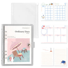 Load image into Gallery viewer, Monolike A5 Ordinary Days Diary Set, Weekend - Academic Planner Weekly & Monthly Planner with PVC Cover, Zipper bag