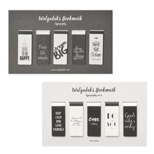 Load image into Gallery viewer, Monolike Magnetic Bookmarks Typography ver.1 + ver.2, 10 Pieces