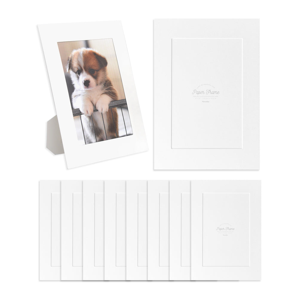  Monolike Standing Paper Photo Frame 5x7 White 10p
