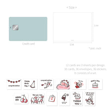 Load image into Gallery viewer, Monolike Day-by-day Card, Love for you Ver.1 - Mix 36 Mini Postcards, 36 envelopes, 36 stickers Package