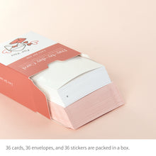 Load image into Gallery viewer, Monolike Day-by-day Card, Love for you Ver.1 - Mix 36 Mini Postcards, 36 envelopes, 36 stickers Package