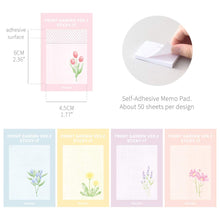 Load image into Gallery viewer, Monolike Front Garden Ver.2 Sticky-it - 5p Set Self-Adhesive Memo Pad 50 Sheets