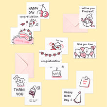 Load image into Gallery viewer, Monolike Day-by-day Card, Love for you Ver.1 - Mix 36 Mini Postcards, 36 envelopes, 36 stickers Package