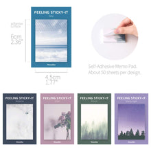 Load image into Gallery viewer, Monolike Feeling Sticky-It - 5p Set Self-Adhesive Memo Pad 50 Sheets