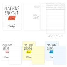 Load image into Gallery viewer, Monolike Must Have Sticky Line 4p SET Self-Adhesive Memo Pad 80 sheets, Daily Sticky, Diary, Memo