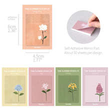 Load image into Gallery viewer, Monolike The flower Sticky-It - 5p Set Self-Adhesive Memo Pad 50 Sheets