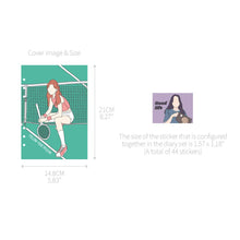 Load image into Gallery viewer, Monolike A5 FALL IN NEWTRO Diary Set, Tennis - Yearly Plan, Monthly plan, Weekly Plan, Scheduler, Illustration Diary