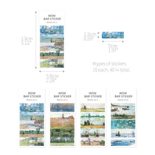 Load image into Gallery viewer, Monolike Wow Bar Sticker Oscar Claude Monet set - Mini size cute stickers, square stickers