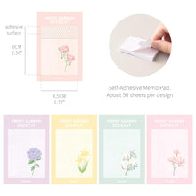 Load image into Gallery viewer, Monolike Front Garden Ver.1 Sticky-it - 5p Set Self-Adhesive Memo Pad 50 Sheets