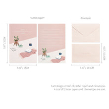Load image into Gallery viewer, Monolike Ordinary Days Letter Paper and Envelopes Set - 8Type, 32 Letter Paper + 16 Envelopes