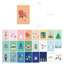 Load image into Gallery viewer, Monolike Winter Story Single card - mix 24 pack, lovely 24 Single card
