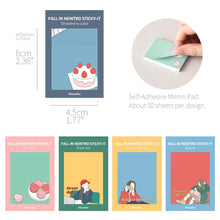 Load image into Gallery viewer, Monolike Fall In Newtro Sticky-It - 5p Set Self-Adhesive Memo Pad 50 Sheets