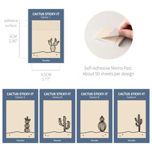 Load image into Gallery viewer, Monolike Cactus Sticky-it - 5p Set Self-Adhesive Memo Pad 50 Sheets