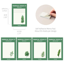 Load image into Gallery viewer, Monolike Tropical Sticky-it - 5p Set Self-Adhesive Memo Pad 50 Sheets