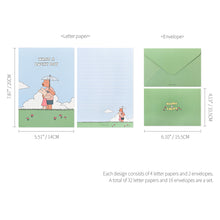 Load image into Gallery viewer, Monolike Happy and Lucky Memories Letter Paper and Envelopes Set - 8Type, 32 Letter Paper + 16 Envelopes