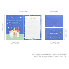 Load image into Gallery viewer, Monolike Fall In Newtro Dessert Letter Paper and Envelopes Set - 8Type, 32 Letter Paper + 16 Envelopes