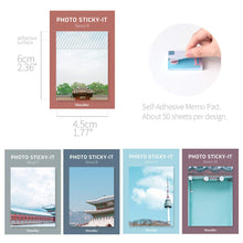 Load image into Gallery viewer, Monolike PHOTO Sticky-It 5p SET - Seoul B Self-Adhesive Memo Pad 50 sheets, Daily Sticky, Diary, Memo