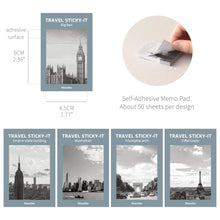 Load image into Gallery viewer, Monolike Travel Sticky-it - 5p Set Self-Adhesive Memo Pad 50 Sheets