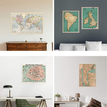 Load image into Gallery viewer, Monolike Vintage Poster and Wrapping Paper, World map Design 10 Sheets