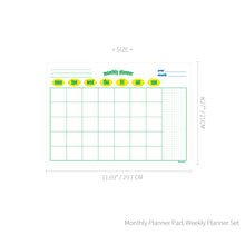 Load image into Gallery viewer, Monolike Retro Pop A4 Monthly + Weekly Planner pad, Yellow SET - Academic Planner, Weekly & Monthly Planner, To-do list, Note pad, Scheduler