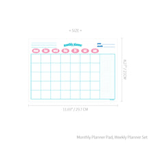 Load image into Gallery viewer, Monolike Retro Pop A4 Monthly + Weekly Planner pad, Pink SET - Academic Planner, Weekly & Monthly Planner, To-do list, Note pad, Scheduler