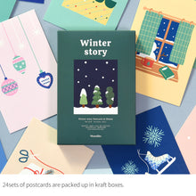 Load image into Gallery viewer, Monolike Winter Story Single card - mix 24 pack, lovely 24 Single card