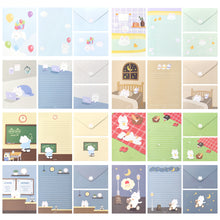 Load image into Gallery viewer, Monolike Gureum's Daily Life Letter Paper and Envelopes Set - 8Type, 32 Letter Paper + 16 Envelopes