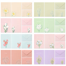 Load image into Gallery viewer, Monolike Flower for you ver.2 Letter Paper and Envelopes Set - 8Type, 32 Letter Paper + 16 Envelopes