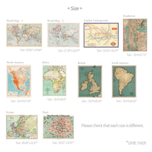 Load image into Gallery viewer, Monolike Vintage Poster and Wrapping Paper, World map Design 10 Sheets