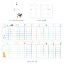 Load image into Gallery viewer, Monolike A5 Ordinary Days Diary Set, Green day - Academic Planner Weekly & Monthly Planner with PVC Cover, Zipper bag