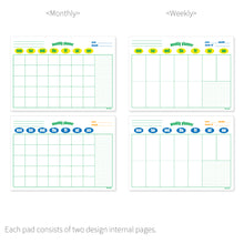 Load image into Gallery viewer, Monolike Retro Pop A4 Monthly + Weekly Planner pad, Yellow SET - Academic Planner, Weekly & Monthly Planner, To-do list, Note pad, Scheduler