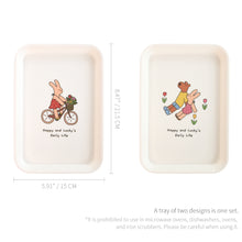 Load image into Gallery viewer, Monolike Happy and Lucky, Bicycle+Greenpark Tray 2P Set - melamine,serving plate,desk supplies,organizer,storage box,Kitchenware, Serveware,Dinnerware