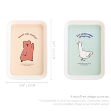 Load image into Gallery viewer, Monolike Story Town, Quokka+Goose Tray 2P Set - melamine,serving plate,desk supplies,organizer,storage box,Kitchenware, Serveware,Dinnerware