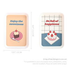 Load image into Gallery viewer, Monolike Fall In Newtro, Enjoy the sweetness+Be full of happiness Tray 2P Set - melamine,serving plate,desk supplies,organizer,storage box,Kitchenware, Serveware,Dinnerware