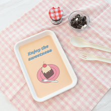 Load image into Gallery viewer, Monolike Fall In Newtro, Enjoy the sweetness+Be full of happiness Tray 2P Set - melamine,serving plate,desk supplies,organizer,storage box,Kitchenware, Serveware,Dinnerware