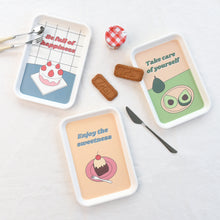Load image into Gallery viewer, Monolike Fall In Newtro, Enjoy the sweetness+Be full of happiness Tray 2P Set - melamine,serving plate,desk supplies,organizer,storage box,Kitchenware, Serveware,Dinnerware