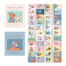 Load image into Gallery viewer, Monolike Wow Sticker Happy and Lucky Ver.1 + Ver.2 Set - Mini Size Cute Stickers, Square Stickers