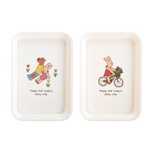 Load image into Gallery viewer, Monolike Happy and Lucky, Bicycle+Greenpark Tray 2P Set - melamine,serving plate,desk supplies,organizer,storage box,Kitchenware, Serveware,Dinnerware
